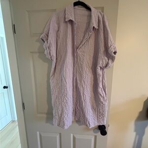 Abercrombie & Fitch Light Lavender Textured Shirt Dress